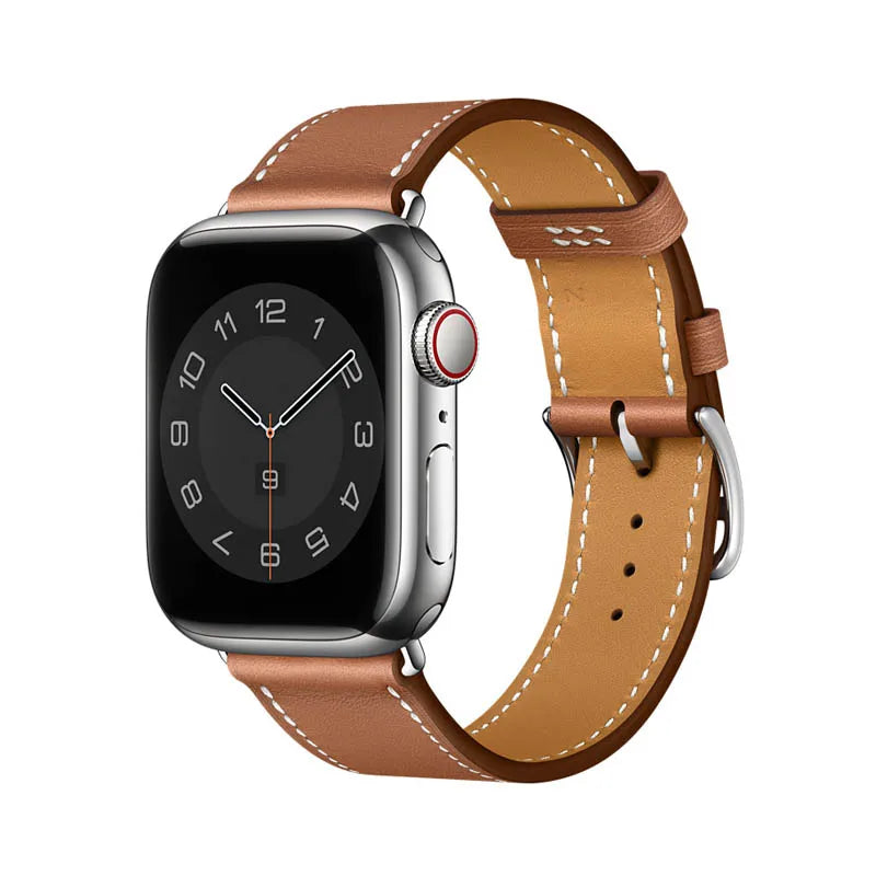 Genuine Leather Bracelet Strap For Apple Watch Band 45mm 49mm 41mm 44mm 42mm 40mm band iWatch Ultra/2 10 42/46mm 9 8 7 6 5 4 SE